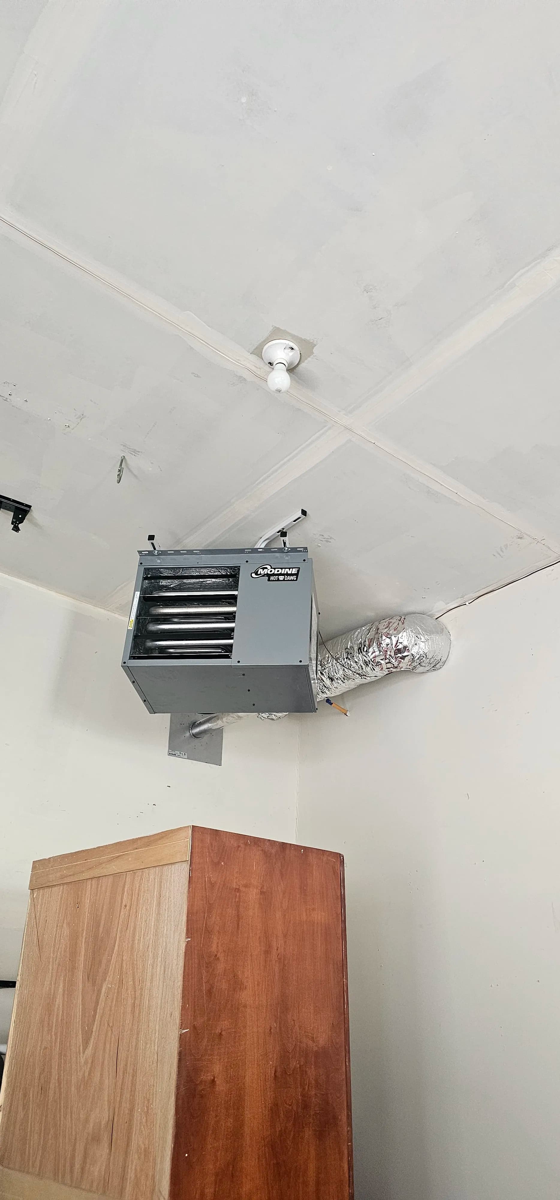 Garage Heater Roughed In and Ready for Cold Weather image